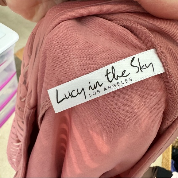 Lucy in the Sky pink sheer striped pull on shorts M - Picture 5 of 7